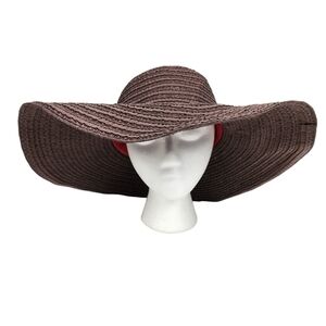 Magid Hats Paper Straw Floppy Sun Beach Shade Purple Eggplant Wide Brim One Size